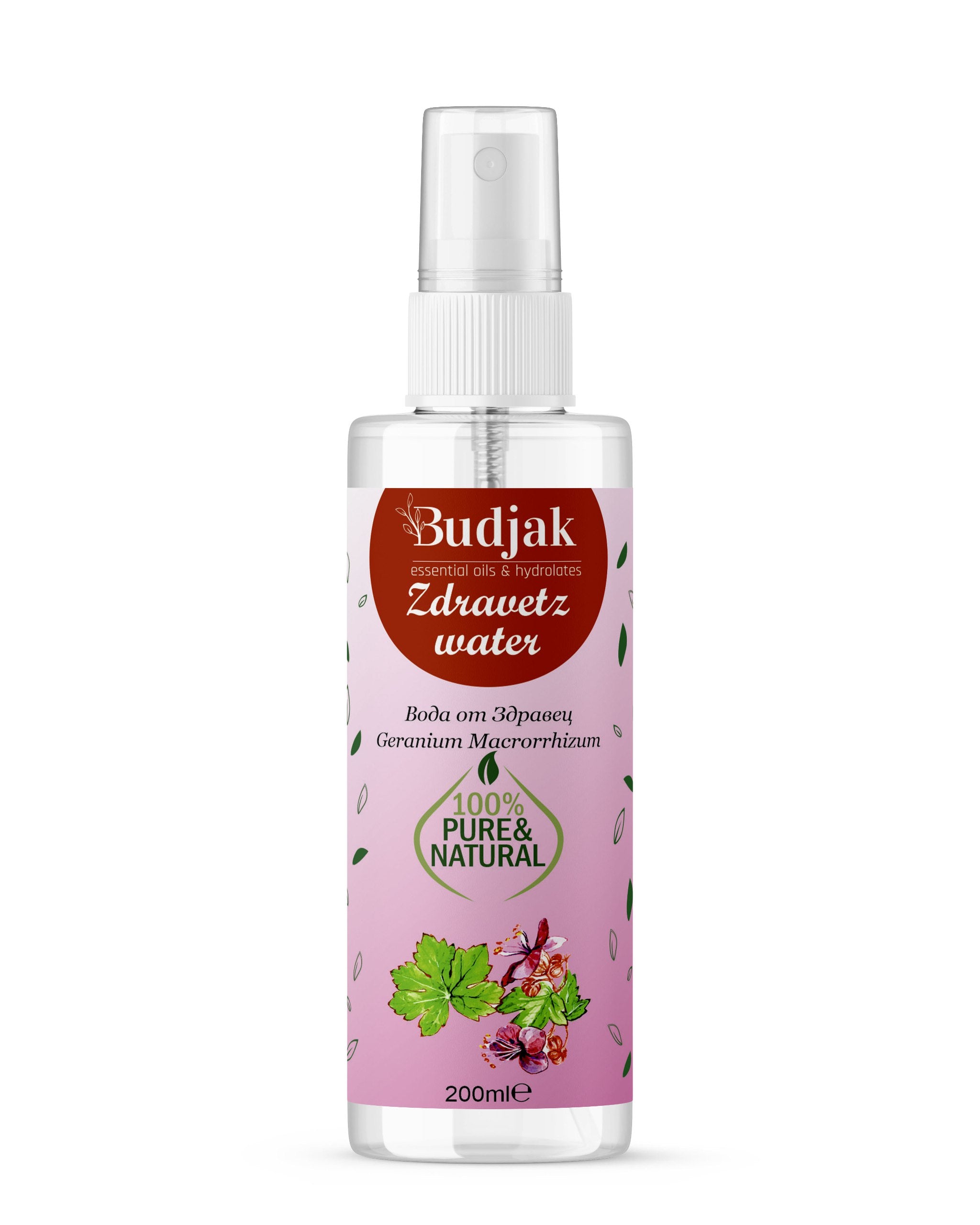 Флорална вода от корени на Здравец (Geranium Macrorrhizum) 200 мл.